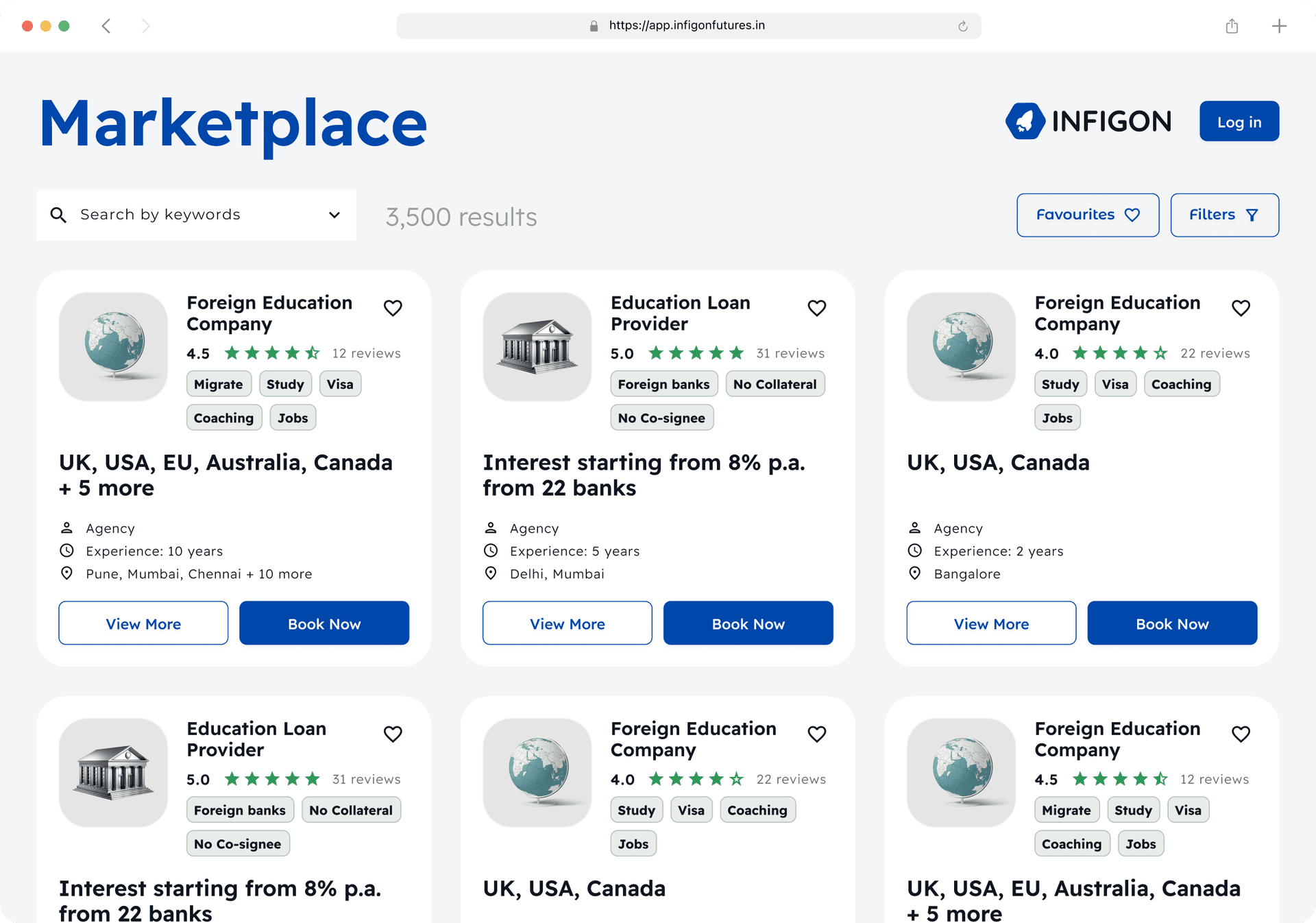 Marketplace for educational products and services